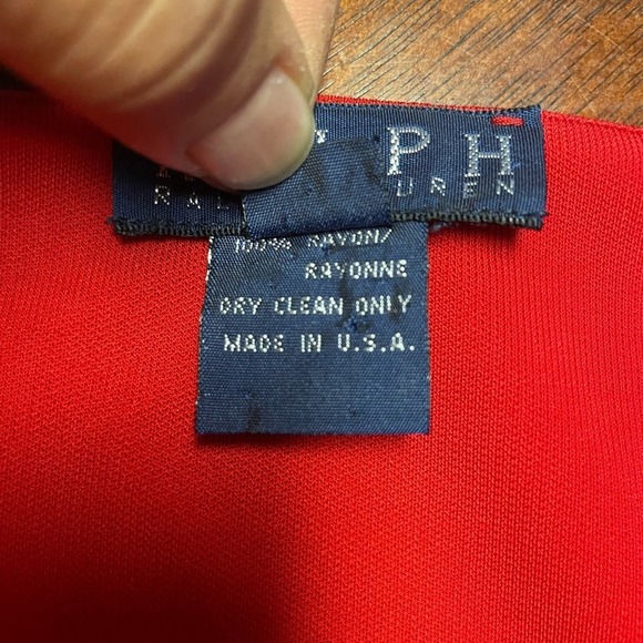 Ralph Lauren Blue Label Red Scoop Neck Cocktail Christmas Dress Size Large - Picture 4 of 7